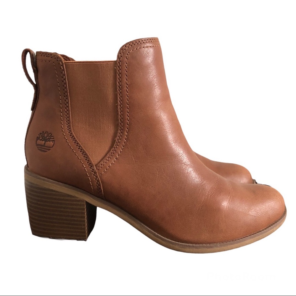 Timberland Women's Tan Leather Ankle Booties